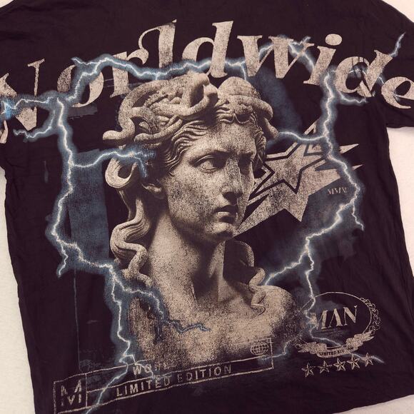 Boohoo Man Worldwide Short Sleeve Graphic T Shirt Adult Mens Size M Black - Picture 4 of 9